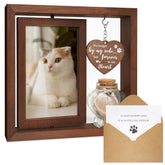 HAMUIERS cat memorial frame with double-sided display for easy memory rotation.