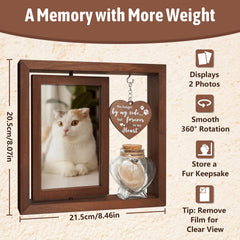 HAMUIERS cat memorial frame includes a hair keepsake jar for tangible remembrance.