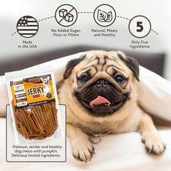 Hank & Harley jerky sticks closeup showing tender texture for chewers.