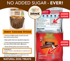 Hank & Harley grain-free formula with no corn, wheat, soy, or added sugar.