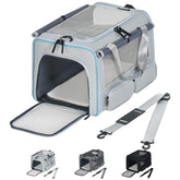 Hannadepot cat-dog-carrier soft-sided interior space ideal for travel with pets up to 15 lbs