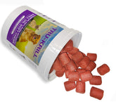 Hanzi Pets Krill Oil soft chews bottle front showing omega-rich formula for a shiny coat.