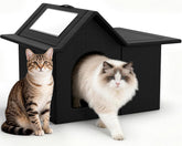 Haoqeke outdoor cat house with sturdy structure for year-round shelter.