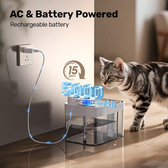 HAPAW cat water fountain dual tank system emphasizes hygiene with isolated water and waste areas