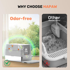 HAPAW front-entry litter box offering secure access for cats