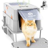 HAPAW stainless steel litter box with lid, sturdy and easy to clean