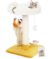 Happi N Pets 28-inch cat post with bed view shows sturdy scratching and lounge space.
