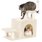 Happi N Pets cat ramp tree stairs in beige aiding easy high-bed access