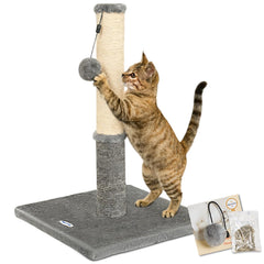 Happi N Pets cat scratching post with sisal wrap offers durable clawing surface.