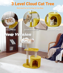 Happi N Pets cat tree large condo offers a roomy hideaway for cats of all sizes