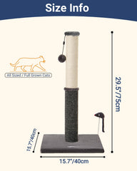 Happi N Pets dual-texture scratch post with sisal and carpet engages cats