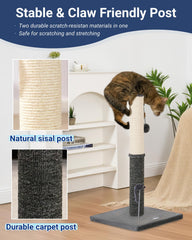 Happi N Pets plush carpet scratch post in smokey gray for lounging and scratching