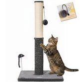 Happi N Pets sisal scratch post tower in smokey gray for durable feline scratching