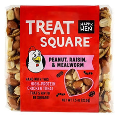 Happy Hen Square Treats front view showing a tasty enrichment snack for hens