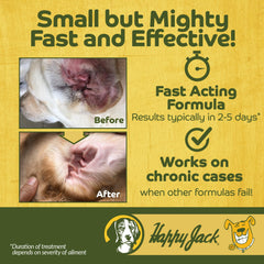 Happy Jack application on dog ear shows easy daily use