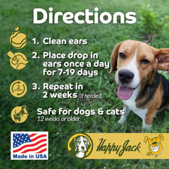 Happy Jack Mitex ear health illustration highlighting cleanliness.