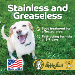 Direct skin application on irritated spots with Happy Jack Sardex Mange Treatment.