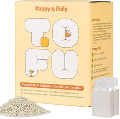 Happy & Polly tofu cat litter fast clumping closeup for easy scooping.