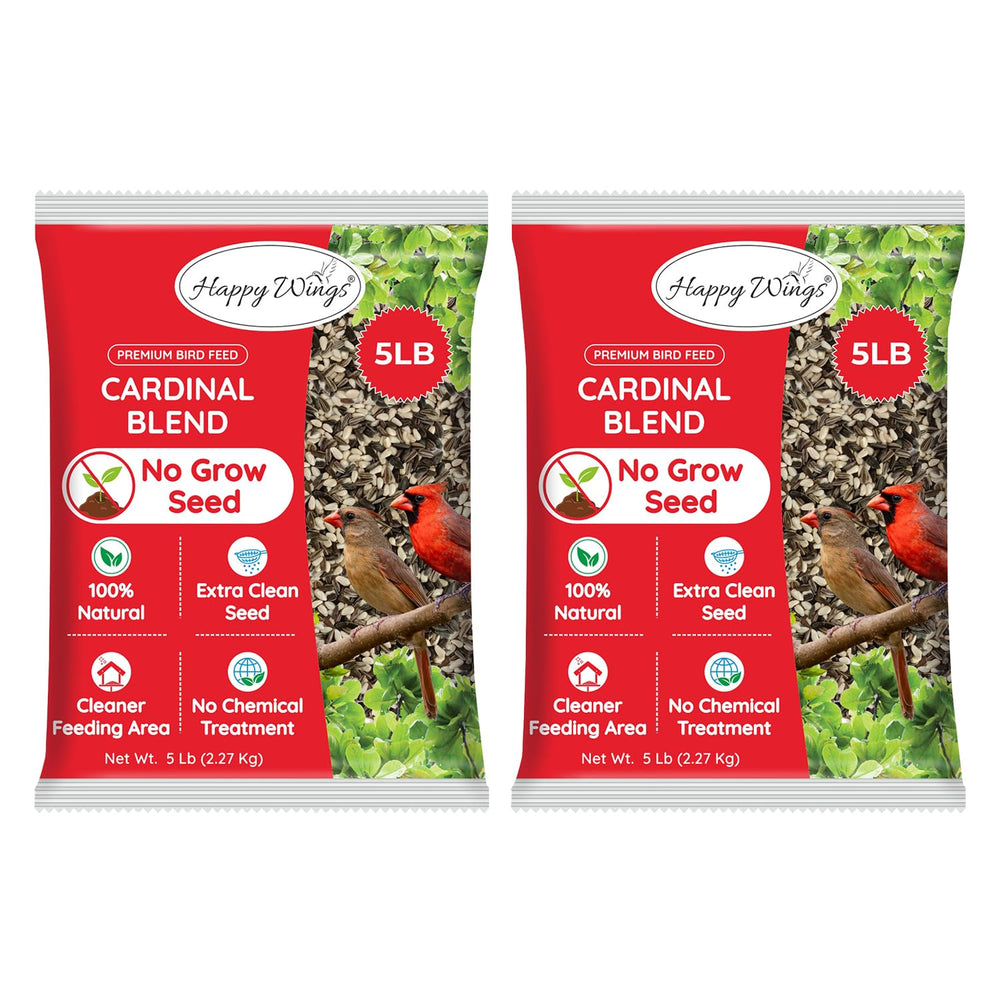 Happy Wings Cardinal Blend packaging ready for backyard feeders