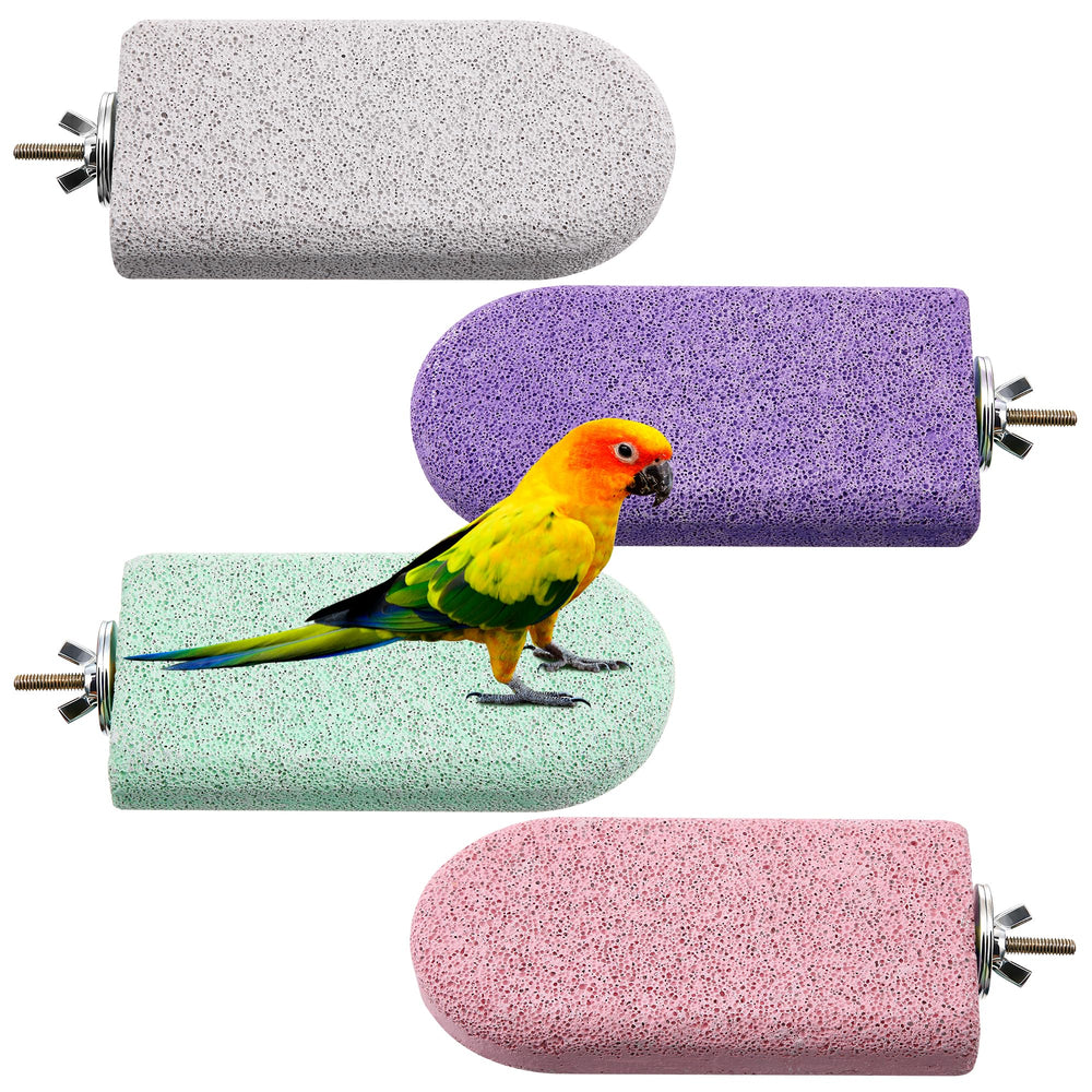 HappyAlley purple beak grinding stone for birds enhances grooming.