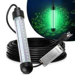 HappyAlley Underwater Light emits a vivid green glow for night fishing at the water surface