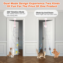 HappyCode Rechargeable Cat Teaser on door clip with irregular jumping for interactive play