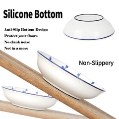 HAPPY KIT shallow dish measures 5.7 inches, reducing whisker fatigue.