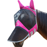Harrison Howard CareMaster Pro fly mask Flamingo on horse; large eye space for clear vision