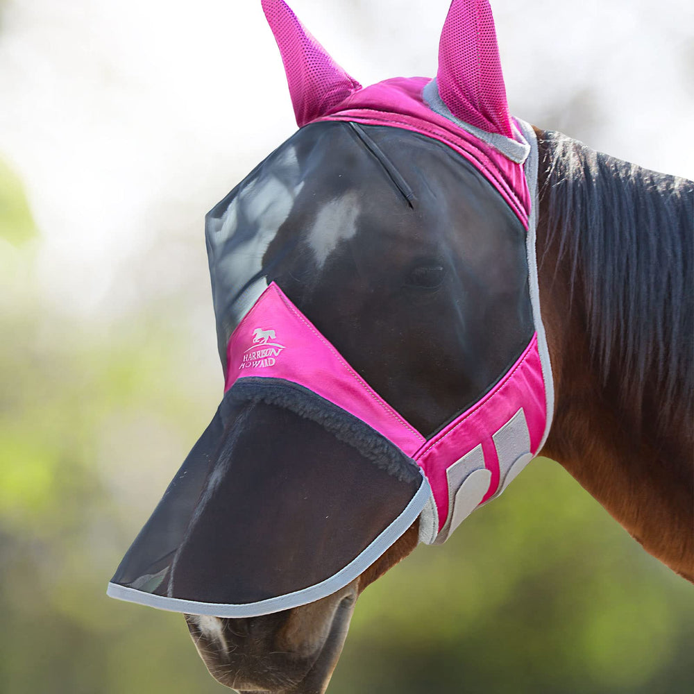 Harrison Howard CareMaster Pro fly mask eye-space for clear vision and sun protection.