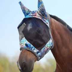 Harrison Howard LumiVista fly mask front view with breathable UV-protective mesh