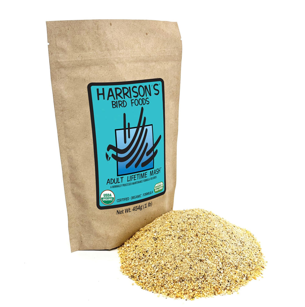 Harrison's Adult Lifetime Mash bag sealed preserves freshness and quality nutrition for birds