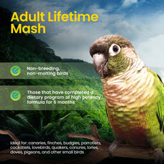 Harrison's Adult Lifetime Mash for canaries and doves highlights versatile diet
