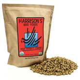 Harrison's High Potency Coarse bird food bowl highlights balanced nutrition for medium to large parrots.