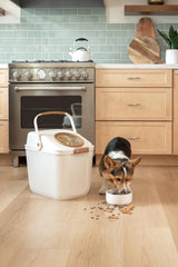 Harry Barker 25-pound capacity accommodates large bags while reducing kitchen clutter.
