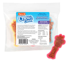 Hartz Chew 'n Clean Dental Duo toy for mild chewers with durable outer shell.
