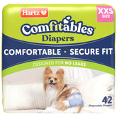 Hartz Comfitables XXS pack with 42 diapers for small dogs, convenient for quick changes