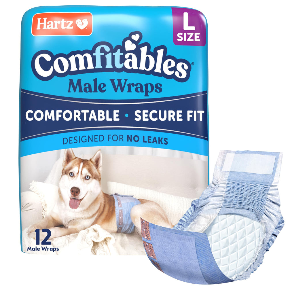 Hartz Comfitables stretchy waistband shows secure flexible fit for active dogs