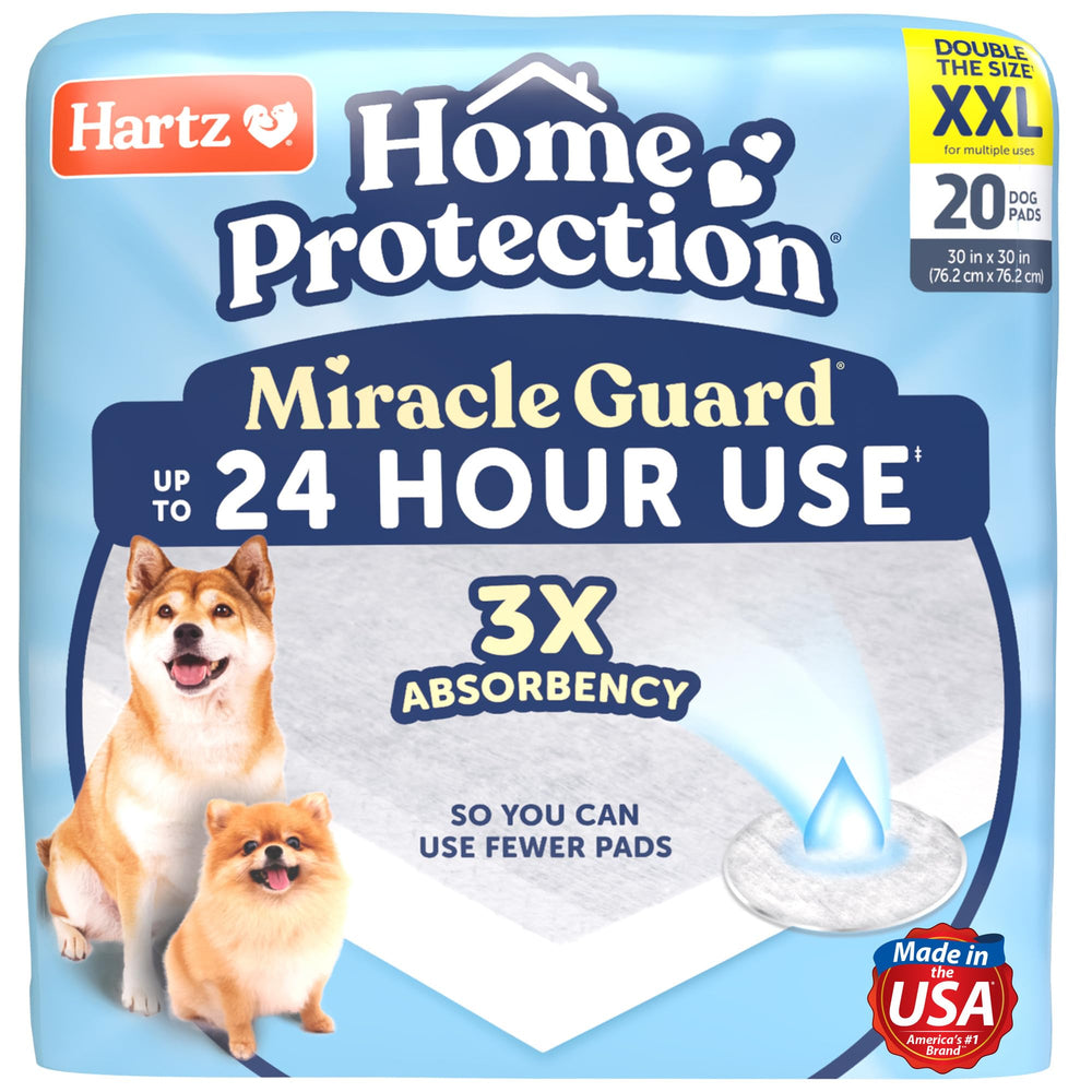 Hartz Miracle Guard pad demonstrates 3x absorbency for heavy messes.