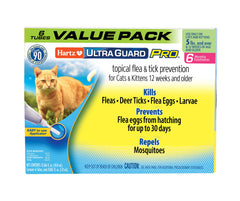 Hartz UltraGuard Pro packaging showing a three-month supply for cats