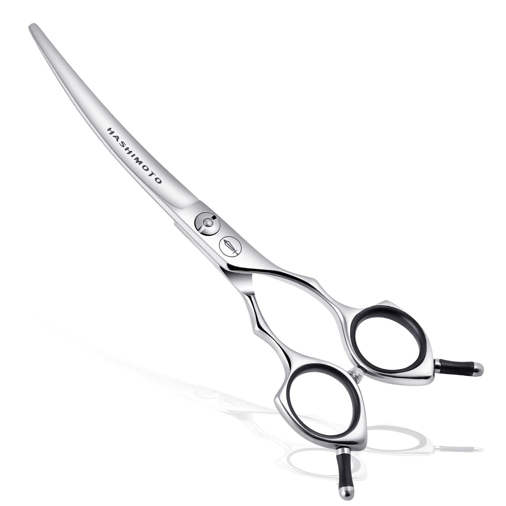 HASHIMOTO dog grooming scissors curved blade for precise trimming around face