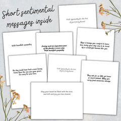Hat Acrobat 8-designs pet sympathy cards with subtle inside messages