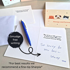 Hat Acrobat premium cardstock sympathy cards with refined finish