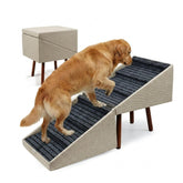 Haven Pet 2-in-1 stairs beside a bed, 21.6-inch height for easy bed access.
