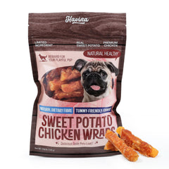 Havira sweet potato wrap treats pack for easy daily rewards during training.