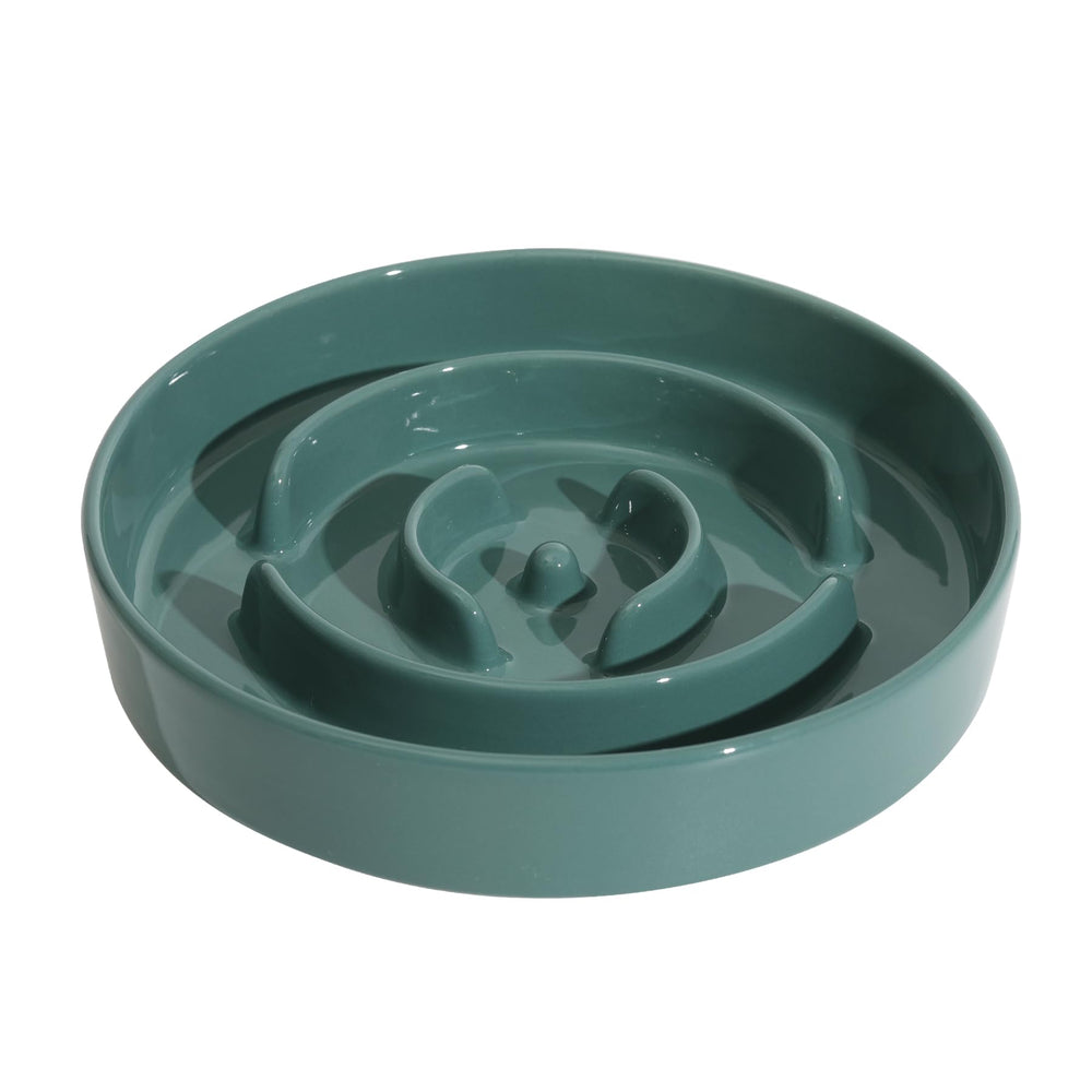 Havniva ceramic 1.6-cup slow feeder dog bowl, front view, promotes measured eating