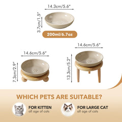Two-height Havniva stand supports comfortable dining for kittens and cats.