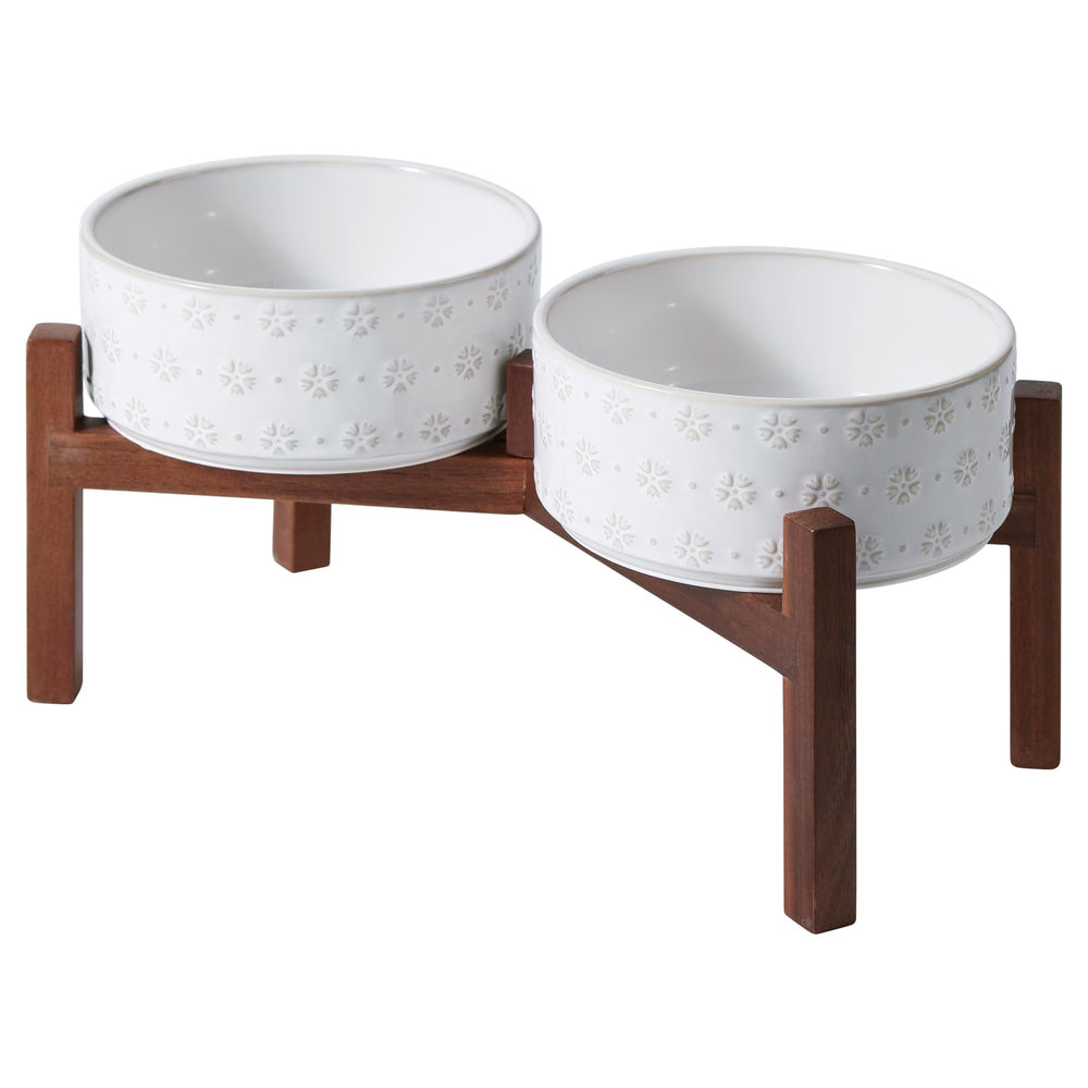 Havniva elevated ceramic dog bowl for healthier eating posture