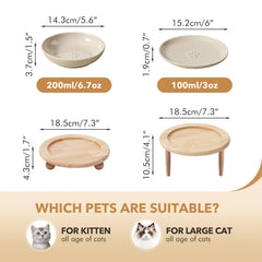 Havniva two-height stand supports kittens and adult cats during feeding
