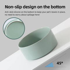 Havniva raised ceramic water bowls to reduce bending while drinking