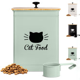 HB Design Co cat food container with sage lid keeps kibble fresh and easy to scoop